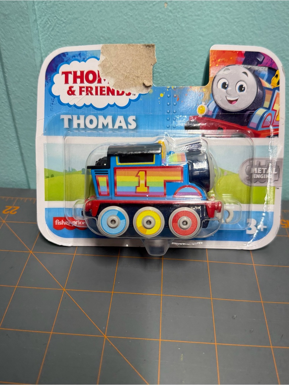 Fisher-Price Thomas Rainbow Striped Engine Toy - Blue, Red, Yellow